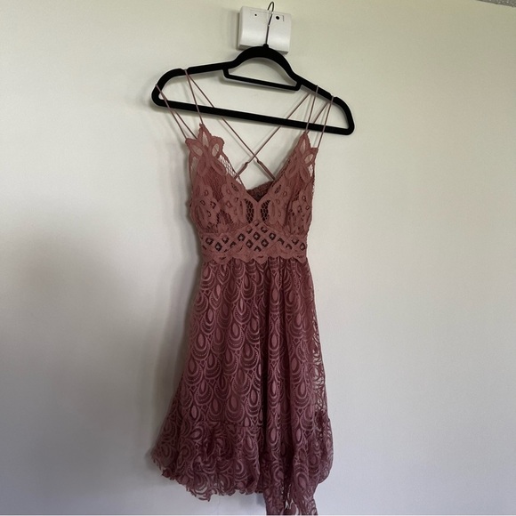 Free People FP One Adella Burnout Dress Pink NWOT JB - Picture 8 of 12